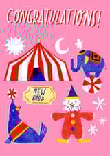 Congratulations New Baby Circus Card  created by Lydia Burton
