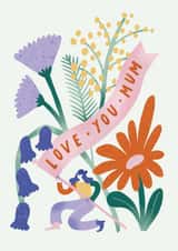Pretty Mothers Day Card - Mum - Flowers - Love You Mum created by Sophie Potter
