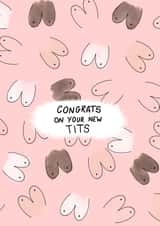 Congrats on Your New Tits Card – Funny & Empowering Greeting Card created by Miss MarshMelody