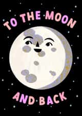 I love you to the moon and back Valentine's day card created by Catalina Williams
