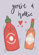 Valentine's Day hot sauce pun card created by Mint and Pickle
