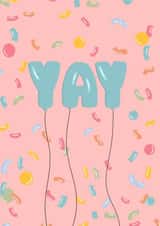 Yay Balloons Confetti Birthday Celebration Card Happy Birthday Card created by This Gal Designs