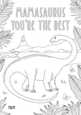 Cute Mothers Day Card - Mum - Dinosaur - Mamasaurus You're The Best created by Zoe-Claire