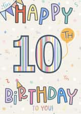 Happy 10th Birthday, Ten today, Tenth Birthday Card created by Scribble + Print Co