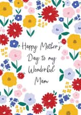 Classic Mothers Day Card - Mam - Flowers - Happy Mother's Day To My Wonderful Mam created by Sarah Corcoran 