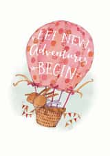 Watercolour Hot Air Balloon Good Luck Card created by Claire Keay