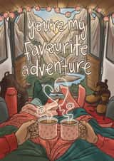 Heartfelt Travelling Anniversary Card / Valentines Day Card - You're My Favourite Adventure created by Tee Ansell Draws