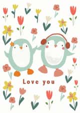 Love you penguins created by Sally Darby Illustration