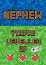 Nephew Birthday Card for Minecraft Fans – Gamer Level Up Design created by Kerrylovescards