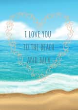 Valentines Day Beach Card created by Sand and Seagull