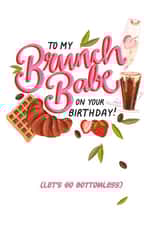 Happy Birthday Brunch Babe card created by Lucy Duckham Illustration