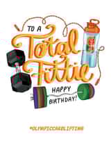 Total Fittie Birthday card  created by Lucy Duckham Illustration