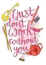 Just don't work Valentine's Day card created by Lucy Duckham Illustration