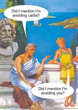 Ladybird Vintage - Avoiding Carbs diet joke card created by © Ladybird Books Ltd 2025