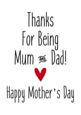 Thanks For Being Mum & Dad created by Natalie Frost