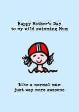 Wild Swimming Mother's Day Card created by PEA GREEN PRINTS