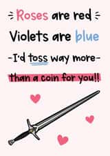 Witcher sword valentines card created by The Laughing Sloth