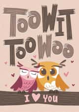 Cute owl themed Valentine's Day card created by Laura Scribbles