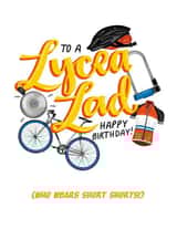 Lycra Lad birthday card created by Lucy Duckham Illustration