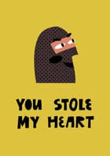 You stole my heart Valentine's Day greeting card created by Bubble Beanie