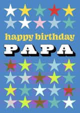 Classic Birthday Card - For Papa - Stars created by Amy Watkinson