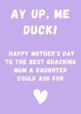 A Northen, funny Mother's day card created by Curly Cards