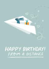 Distanced Birthday Paper Airplane created by Pilea Press