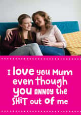Personalised Mothers Day Photo Card created by Filthy Sentiments - Rude photo card for mum