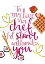 Chef Valentine's card created by Lucy Duckham Illustration