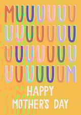 Funny Typography Mothers Day Card - Mum - Muuuuuuuuuuum Happy Mother's Day created by Jessica Harvey