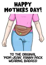 mom jean fanny pack 80s card created by Olivia Rose Designs