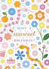 Snakes & Cakes Birthday card created by Carly Watts