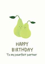 funny pear card, funny birthday card for wife/for husband created by TheFishBirdCo