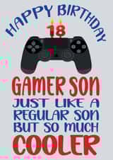 Happy 18th Birthday Cool Gamer Son Card created by ShortRound888
