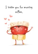 Valentine's heart invites for coffee created by Maria Bazykina