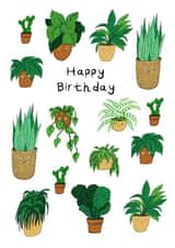 Plant Friends Birthday Card created by Helen Ridley Illustration