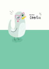 Funny pigeon any occasion card created by Bronte Laura Illustration