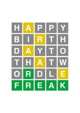 Wordle Freak Birthday Card created by Dean Morris Cards