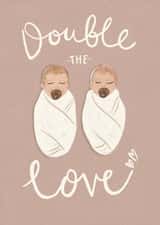 Double the love new baby twins card created by Nicola Scott