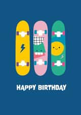 Happy Birthday skateboard card created by frances Wilson