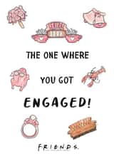 You Got Engaged - Friends tv show themed wedding card created by Cardology