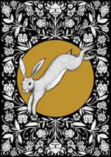 Leaping Hare Tapestry Card created by LHPTATTOO
