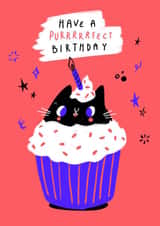 Have A Purrrfect Birthday - Cute Cat Cupcake  created by Natasha Maria