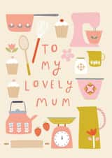 Baking themed mothers day card created by Sally Payne Design