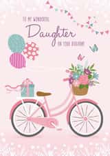 Pretty Bicycle Birthday Card for your daughter created by Tanya Laporte Designs