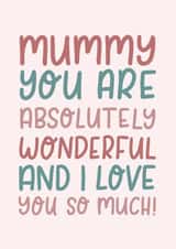 Wonderful Mummy mother's day card created by The Lettering Tree