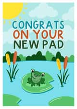 Cute Frog Pun New Home Card - Congrats On Your New Pad created by Amy Writes