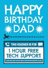 Tech Support Voucher Funny Dad Birthday Card created by AbiGoLucky