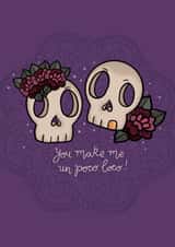 Tattoo Mexicana Skull Couple Card Un Poco Loco created by Hannah ~ Pops Prints Co.