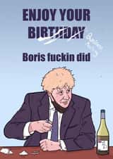 Naughty Boris birthday party card created by sunnygeffin